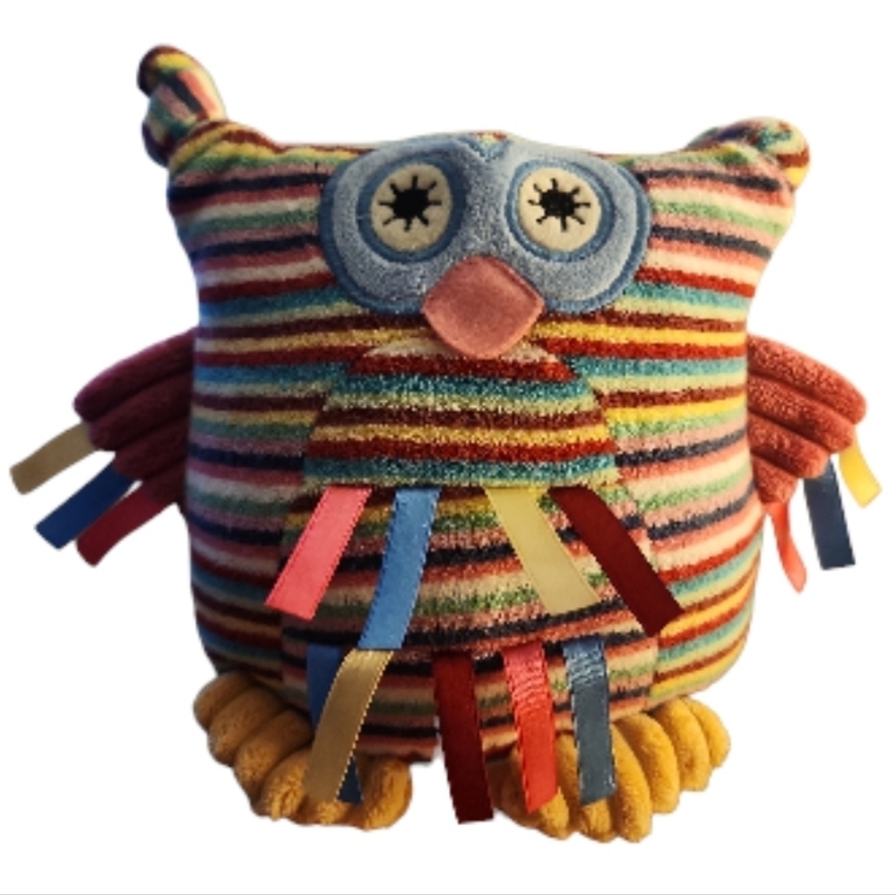 Jellycat Baby Toy Terry Cloth Owl Plush Striped Stuffed Knots Crinkle Wings Soft - Picture 6 of 6